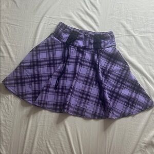 Hot Topic Midnight Hour Purple Plaid Lace Up Skirt - Size S